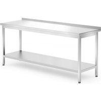 Wandtisch mit Ablage – verschraubt, Tiefe 700 mm, Kitchen Line, 1800x700x(H)850mm - Hendi von HENDI