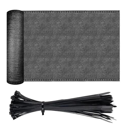HENG FENG Sichtschutz Zaunblende 1x20m,150 g/m² HDPE Sichtschutz Garten,Schattiernetz zaun,Windschutz UV-beständig,Reißfest,inkl. 50 Kabelbinder-Anthrazit von HENG FENG
