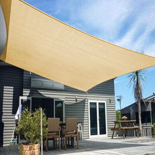 HENG FENG Sonnensegel Rechteckig 2x4m HDPE Sonnenschutz Windschutz Atmungsaktiv mit UV Schutz für Balkon Garten Terrasse Sand von HENG FENG