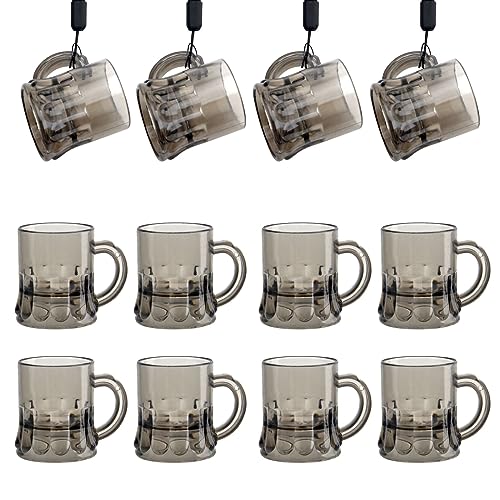 12 Stück Schnapsglas mit Henkel Kunststoff, 3CL Schwarz Schnapsbecher Party Schnapsgläser, Mini Schnapsbecher zum Herumhängen für Junggesellnabschiede, Fasching, Accessoire, Karneval, Mottoparty von HENGBIRD