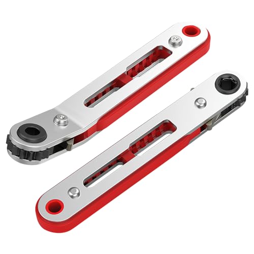 2 Stück Mini Ratschenschlüssel , 1/4" Micro Schraubendreher-Griff flacher Kopf Ellenbogenkopf Ratschen Wendeschrauber Schlüssel Set Kleine Ratschenschlüssel für Gadgets Häuser und Andere Geräte von HENGBIRD