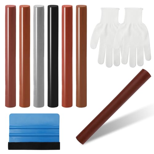 6Pcs Laminat Reparaturset Grau, Holzkorrekturstift Wachsfüllstäbe für Holzreparatur Parkett Laminatboden Beheizbar Reparaturstift mit Blauer Schaber Zum Ausbessern Schäden und Kratzern auf Holzböden 6Pcs Laminat Reparaturset Grau, Holzkorrekturstift Wachsfüllstäbe für Holzreparatur Parkett Laminatboden Beheizbar Reparaturstift mit Blauer Schaber Zum Ausbessern Schäden und Kratzern auf Holzböden von HENGBIRD