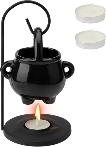 Duftlampe für ätherische Öle, Duftlampe Keramik, Duftlampe Hängender Kessel Wachsbrenner, Stövchen für ätherische Öle, Duftöl und Duftwachs für Zuhause, Büro, Spa, Yoga, Meditation von HENGBIRD