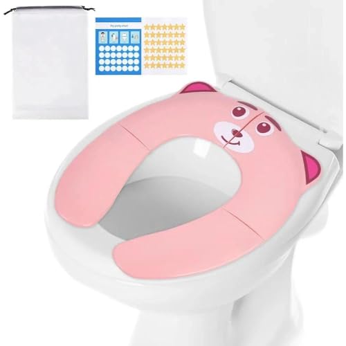 Faltbarer Toilettensitz Kinder - Tragbarer Reise Toilettenaufsatz mit Tasche und Sternaufkleber - WC Sitz Klappbar für Kleinkinder Mädchen Jungen unterwegs ab 2 Jahre Faltbarer Toilettensitz Kinder - Tragbarer Reise Toilettenaufsatz mit Tasche und Sternaufkleber - WC Sitz Klappbar für Kleinkinder Mädchen Jungen unterwegs ab 2 Jahre von HENGBIRD