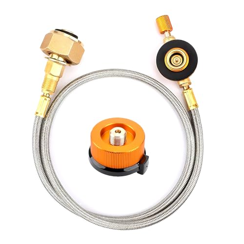 Gas kartuschen Adapter, Camping Gasherd Adapter Ventilkartuschen Adapter Gasflaschenadapter Campingkocher Anschluss Gasflasche Adapter für LPG Propangasfüllung Flachzylinder Flaschenadapter von HENGBIRD