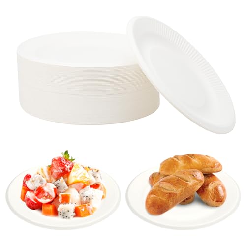 HENGBIRD 100 StüCk Pappteller Einwegteller 18cm Biologisch Abbaubar Papierteller Geeignet für Partys Picknicks Grillabende, Geburtstage Hochzeiten und Andere Veranstaltungen Weiß HENGBIRD 100 StüCk Pappteller Einwegteller 18cm Biologisch Abbaubar Papierteller Geeignet für Partys Picknicks Grillabende, Geburtstage Hochzeiten und Andere Veranstaltungen Weiß von HENGBIRD