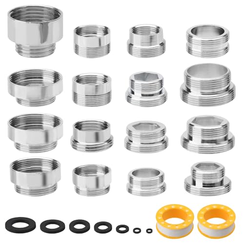 HENGBIRD 16 Stück Wasserhahn Adapter Metall Wasserhahn Gewindeadapter für Wasserfilter Wasserhahn Küche Außengewinde 7 Doppelgewinde Wasserhahn Reduzierstück HENGBIRD 16 Stück Wasserhahn Adapter Metall Wasserhahn Gewindeadapter für Wasserfilter Wasserhahn Küche Außengewinde 7 Doppelgewinde Wasserhahn Reduzierstück von HENGBIRD