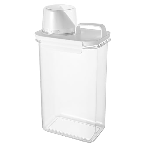 HENGBIRD 2300ML Luftdichter Waschmittelspender Mit Messbecher, Mehrzweck-Waschpulverspender Waschpulver Dose Waschpulver-BehäLter Aufbewahrungseimer Waschmittelbox WeichspüLer von HENGBIRD