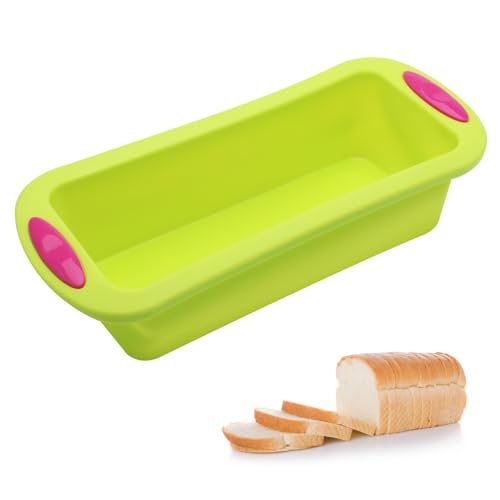 HENGBIRD Brotbackform Silikon, Kastenform Kuchen Silikon Backform Antihaft-Kastenform BPA-frei Brotbackformen Kastenbackform Backformen Kastenform Brot für Kuchen & Brote, 28x12x6.5cm (Grün) von HENGBIRD