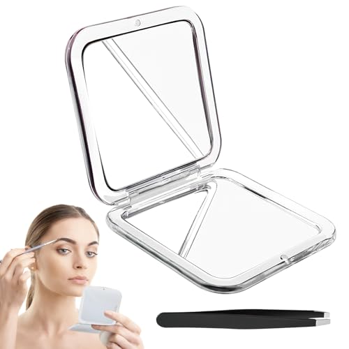 HENGBIRD Faltbarer Reisespiegel mit 15 Fach Vergrößerungsspiegel und Pinzette, Doppelseitig Taschenspiegel mit Vergrößerung, Quadrat Kosmetikspiegel, Reise Spiegel Klein für Geldbörsen Handtaschen HENGBIRD Faltbarer Reisespiegel mit 15 Fach Vergrößerungsspiegel und Pinzette, Doppelseitig Taschenspiegel mit Vergrößerung, Quadrat Kosmetikspiegel, Reise Spiegel Klein für Geldbörsen Handtaschen von HENGBIRD