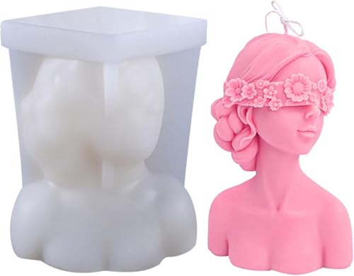 HENGBIRD Kerzenform Silikon, Rose mit verbundenen Augen Schönheit Silikonform Körper kerzen silikonformen Formen Kerzenform DIY Kerzenherstellung zum für Herstellung Der Duftkerze (A) von HENGBIRD