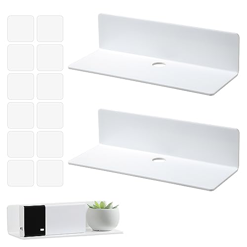 Schwebendes Regal Wand 2er Set, Mini Schweberegal Weiss Acryl Schwebendes Regal Wand Wandregal Bilderleiste Weiss für Schlafzimmer Bad KüChe GewüRzregal Wand Wohnzimmer BüRo Tiefe 10 Cm X Breite 23 Cm Schwebendes Regal Wand 2er Set, Mini Schweberegal Weiss Acryl Schwebendes Regal Wand Wandregal Bilderleiste Weiss für Schlafzimmer Bad KüChe GewüRzregal Wand Wohnzimmer BüRo Tiefe 10 Cm X Breite 23 Cm von HENGBIRD