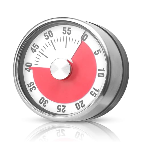 Visueller Timer, Eieruhr Mechanisch, 60-Minuten Countdown Timer, Mechanische Küchentimer mit Magnetfuß, Visueller Timer für Kinder für Klassenzimmer Büro Küche, Schreibtisch Timer Kinder von HENGBIRD