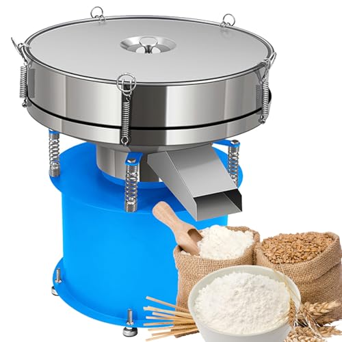 HENGCMM 220V Siebmaschine mit 60 mesh Sieb Mehlsieb für Mehlpulver Vibrationssiebmaschine Automatisches Sieb Vibrationssiebmaschine zum Sieben von Pulver/Granulat 1350 U/min 180W von HENGCMM