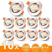 10x LED Einbaustrahler 3W Decken-Spots WarmWeiß Einbauleuchte Einbauspot Drehbar 10x LED Einbaustrahler 3W Decken-Spots WarmWeiß Einbauleuchte Einbauspot Drehbar von HENGDA