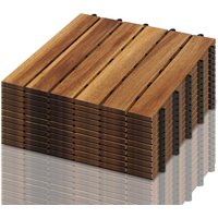 Hengda - 11x Holzfliesen 30x30cm Akazienholz Balkonfliesen. Perfekt fliese für Deck Garten Balkon Terrasse(6 Latten 1 m²) von HENGDA