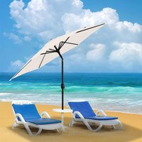 2.7m Sonnenschirm Marktschirm mit Handkurbel UV40+ Outdoor-Schirm Terrassen Gartenschirm.Beige.2.7m von HENGDA