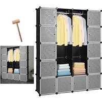 20 Würfel Regalsystem Kleiderschrank Schwarz Kunststoff Garderobenschrank diy einfach zu montieren offener Garderobe - Hengda von HENGDA