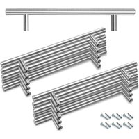 Swanew 20x Stangengriff Bad Küchengriff Möbelgriff Echt Edelstahl Schrank Relinggriff Griff 188x128x12MM von HENGDA