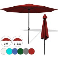 Hengda - 3.5m Sonnenschirm Gartenschirm Wasserabweisend Terrassenschirm UV30+ mit Handkurbel balkon Marktschirm, Rot von HENGDA
