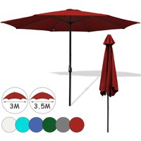 Hengda - 3.5m Sonnenschirm Gartenschirm Wasserabweisend Terrassenschirm UV30+ mit Handkurbel balkon Marktschirm, Rot von HENGDA