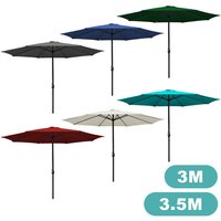 3.5m Sonnenschirm Gartenschirm Wasserabweisend Terrassenschirm UV30+ mit Handkurbel balkon Marktschirm, Rot - Hengda 3.5m Sonnenschirm Gartenschirm Wasserabweisend Terrassenschirm UV30+ mit Handkurbel balkon Marktschirm, Rot - Hengda von HENGDA