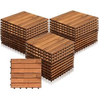 Hengda - 33er Set Holzfliesen Akazie 3m² Terrassenfliesen Klickfliesen Mosaik Klassik 30x30cm von HENGDA