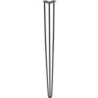 4 Stück tischbeine metall schwarz Tischkufen Haarnadel Tischbein 12 mm. Hairpin Legs aus Stahl. 3-Stange Bein. 72 cm - Hengda von HENGDA