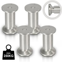 4X Möbelfüße Füße Sockelfüße Schrankfüße Kommodenfuß Bett Sockelfuß Verstellbar-Aluminium-150mm von HENGDA