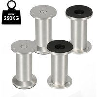 4X Möbelfüße Couch Stützfuß Schrankfuß Verstellbar Schrank Sofafuß Bettfüße-Aluminium-120mm - Vingo von VINGO