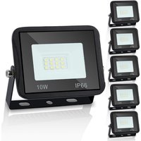 5x 10W led Fluter led Strahler Wasserdicht Flutlicht Außenstrahler Outdoor-Sicherheitsleuchte für Garten Garage Kaltweiß - Kaltweiß - Hengda von HENGDA