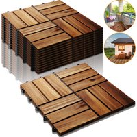 6 Latten Holzfliesen. 3m² Bodenbelag aus Akazienholz 30x30cm. Klickfliesen Mosaik. perfekt Fliese für Garten Terrasse Balkon(33 Stück) - Hengda von HENGDA