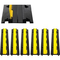Hengda - swanew 6 Stück Kabelbrücke Rampe 100cm Überfahrbar Seilrampe Kabel lkw/pkw 2 Kanal von HENGDA