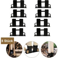 Holzstapelhilfe 8er Set,Stapelhilfe beschichteter Stahl, schwarz, diy Holzunterstand für Kanthölzer, Holzaufbewahrung - Vingo von VINGO