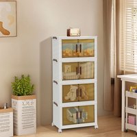 Hengda - Aufbewahrungsbox mit Deckel Groß Transparent Hohe Kapazität mit Türen & Rädern von HENGDA