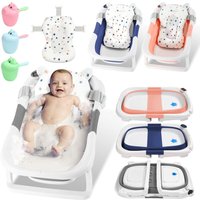 Swanew Baby Badewanne Faltbar mit Thermometer und Badekissen - Faltbare Badewanne Baby - Babywanne - Grau von HENGDA