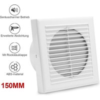 Hengda - Badlüfter Ventilator Wandlüfter Leise Weiß wc 150mm Mit Rückflussleitblech von HENGDA