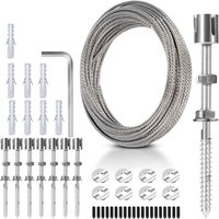 Swanew 12M Rankhilfe Edelstahl Unterstützung für Kletterpflanzen, komplettes Drahtseil Stahlseil Set mit Wandhalterung und Seildurchmesser 3 mm von HENGDA