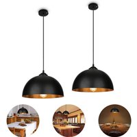 Hengda - swanew 2 Set Pendelleuchte Design Deckenlampe Deckenleuchte E27 Pendelleuchte Hängelampe Esszimmer Küche Deckenlampe Schwarzes Gold von HENGDA