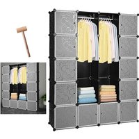 20 Würfel Regalsystem Kleiderschrank Schwarz Kunststoff Garderobenschrank diy einfach zu montieren offener Garderobe für Bücher Spielzeug Handtücher von HENGDA
