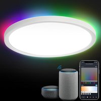 24W rgb Deckenleuchte Deckenleuchten Backlight led Deckenlampe IP44 dimmbar bluetooth wifi - Weiß - Hengda von HENGDA