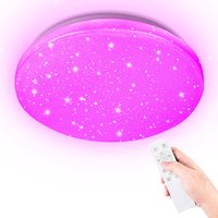 Hengda - 24W led Deckenleuchte mit Sternenhimmel-Effekt. Feuchtraumlampe. Fernbedienung und RGB-Beleuchtung - rgb von HENGDA