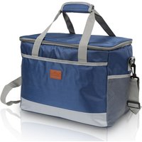 Hengda - 33 l Kühltasche Isoliertasche Thermotasche Wasserfest Picknicktasche Faltbar Kühlbox mit 2er-Set Kühlakkus Kühlelemente Camping Lunch Blau von HENGDA