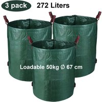 Hengda - 3X Sack Rasen Gartensack Laubsack Sack für Grünschnitt Grünschnitt Kompost 272L von HENGDA