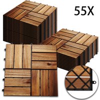 5m² Holzfliesen Mosaik Akazienholz Fliese 55 Stück 30x30 cm Balkonfliesen Gartenfliesen Terrassenfliesen für Garten Terrasse Balkon - Hengda von HENGDA