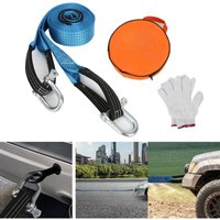 SWANEW Abschleppseil blau 5 cm x 5 m Tragkraft bis 8 Tonne mit 2 Karabinerhaken inkl. Tasche von HENGDA