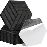 Hengda - Akustikplatten 12 stuks Hexagonal gestreift Schwarz selbstklebend Schallschutzplatten Hohe Dichte Wandpaneel Hengda - Akustikplatten 12 stuks Hexagonal gestreift Schwarz selbstklebend Schallschutzplatten Hohe Dichte Wandpaneel von HENGDA