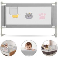 SWANEW Bettgitter 200x70cm Bettschutzgitter Kinderbettgitter Babybettgitter Rausfallschutz für Bett Grau von HENGDA
