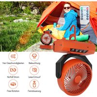 Hengda Camping Ventilator Multifunktionales 2in1 Camping-Lüfterlicht, Tragbarer USB-Campingventilator für Zelt mit LED-Lampe Laterne Fernbedienung von HENGDA