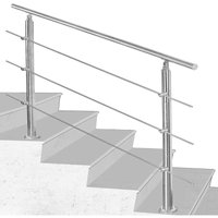 Swanew Edelstahl-Handlauf Geländer für Treppen Brüstung Balkon ø 42mm.mit 3 Querstreben (100cm. 3 Querstreben) von HENGDA